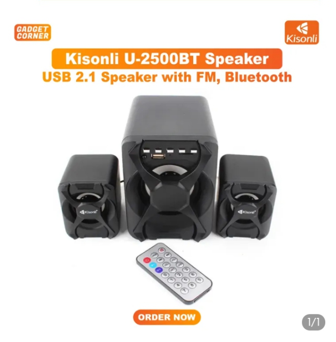 KISONLY 2500BT USB 2.1 computer Bluetooth Speaker with FM TF AUX remote control