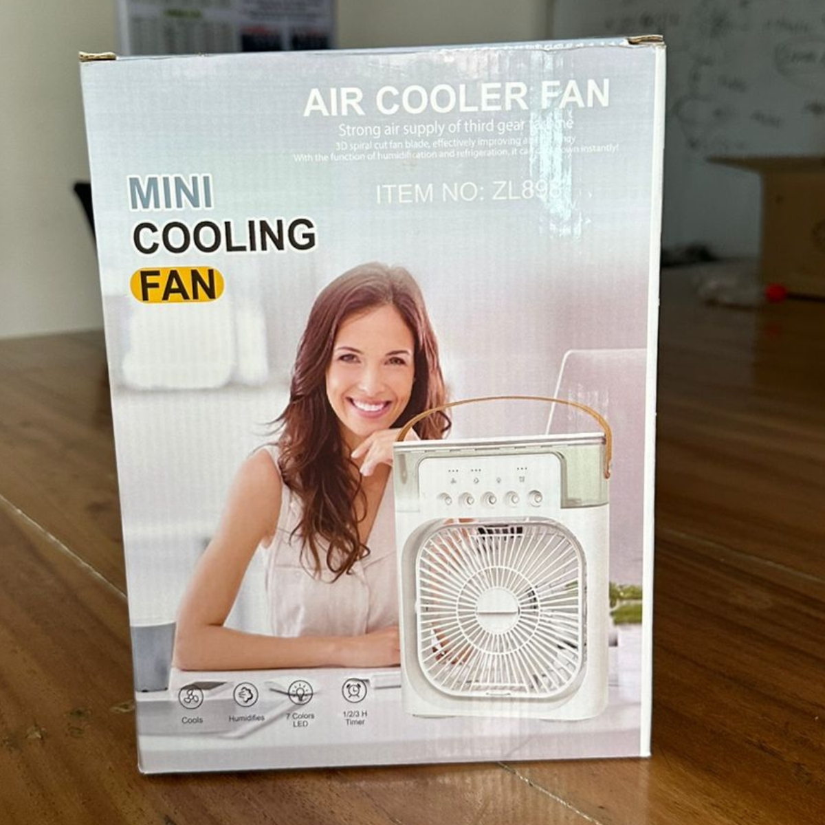 Multi-Functional Mini Air Cooler Fan (ZL898) - 7 Colors LED & Humidifier